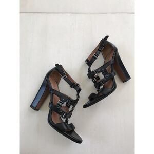 Alaia Paris Leather Strappy Studded Sandals Heels Italy